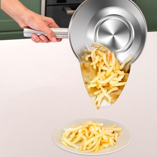 Amagogo French Fry Bagger Commercial Popcorn Scoop Multifunctional Easy to Clean Stainless Steel Left Handle for Wedding Snacks Candy, 21cm Left Handed