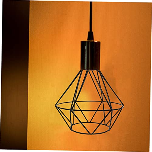 Image of Hollow Out Iron Wire Lamp Shade Decorative Mesh Ceiling Light Shade for Pendant Lamps Vintage Style Home Decor Ideal for Living Room Bedroom Dining Area