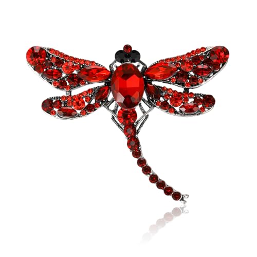 Image of Crystal Dragonfly Brooches for Women Unisex Insect Pins Multi-coloured Optional Casual Party Accessories Gifts