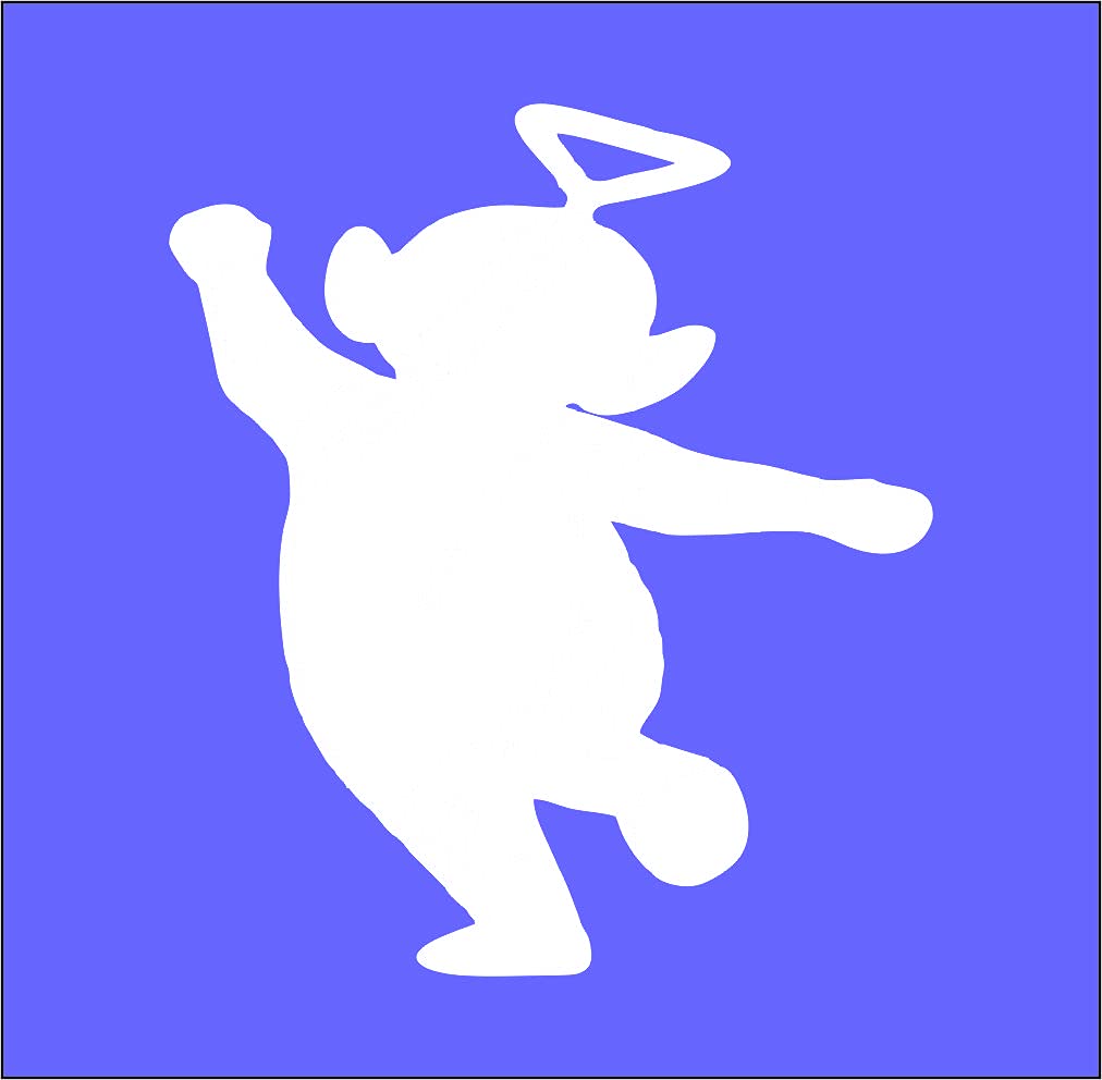 Sticker Bazzar Vinyl Matte Finish Tele Tubbies Single Character Wall Sticker (Pack of 1) (White)(2x2 Feet)(S_single-Sb172-White-2x2 Feet)