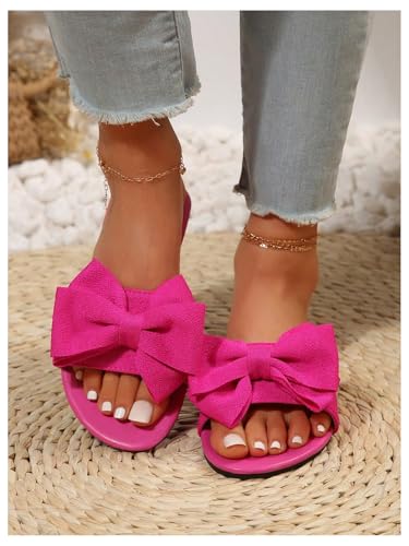 Image of GORGLITTER Women's Gold Sandals Dressy Cute Summer 2026 Bow Square Toe Trendy Beach Boho Wedding Vacation Slides Shoes