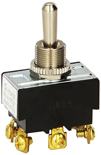Ideal 774016 Heavy-Duty Toggle Switch, DPDT, On-Off-On Faceplate, Screw Style