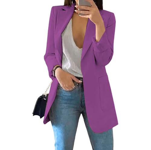 Opiniones y reviews de Colorante Morado los más solicitados. 47 Blazer Ligero de Mujer para Primavera/otoño, Estilo Blazer Abierto de Manga Larga, Ideal para la Oficina o Uso Diario. Color Morado Oscuro, Talla 3XL.
