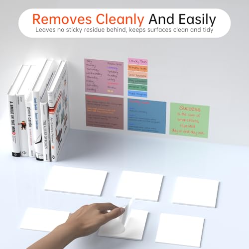 Transparent Sticky Notes with Index Tabs + Marker Pen, MEIGAONE Waterproof PET Clear Sticky Note Sets, Strong Adhesion, 8 Pack Translucent Sticky Note for Study, Book,Office,School Supplies — view 5