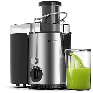 SiFENE Juicer Machine, High-Speed Quick Juice Making, 3″ Big Mouth for Veggies & Fruits, Easy to Clean Juice Extractor, BPA Free, Durable Stainless Steel Kitchen Juicer