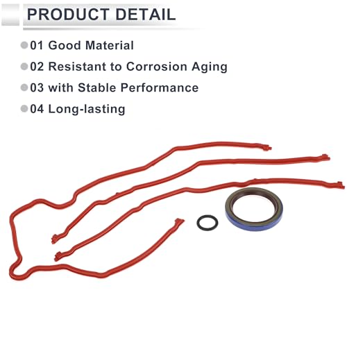Image of Engine Timing Cover Gasket Set for Ford for Mustang 4.6L 1996-2004 Long-lasting Sealing Chain Case Cover Gasket Rubber,Metal 1 Set
