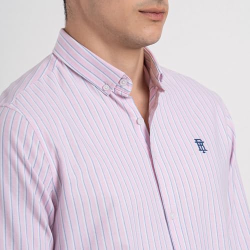 Image of Red Tape Men Cotton Regular Fit Oxford Striped Shirt | Durable & Stylish
