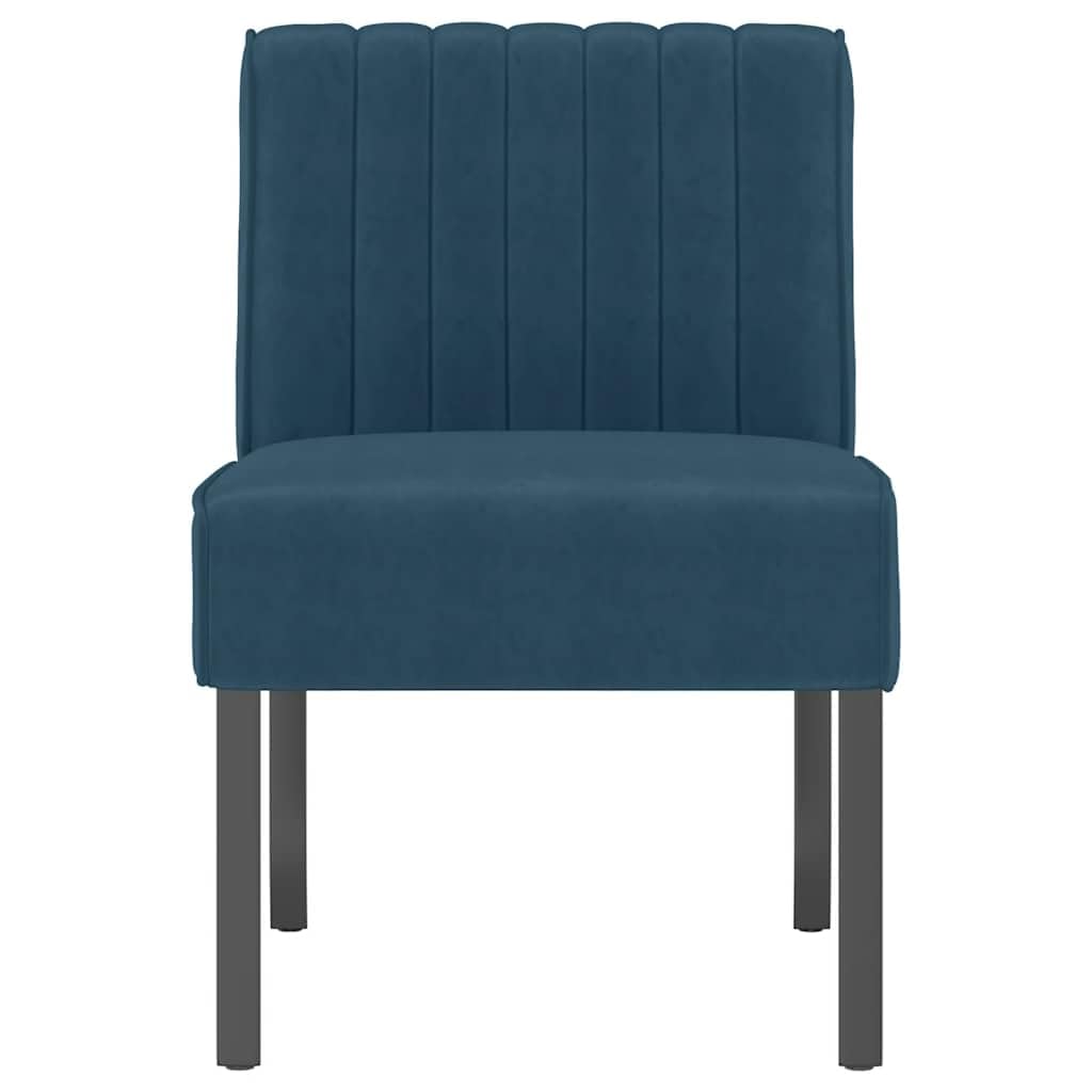 vidaXL Fauteuil sans accoudoirs Bleu Velours