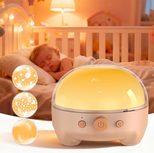 TeckyGem Baby Sound Machine & Night Light for Nursery | 3-In-1 White Noise Sound Machine, Dimmable Nursery Lamp & Projector | 20 Soothing Sounds, Baby...