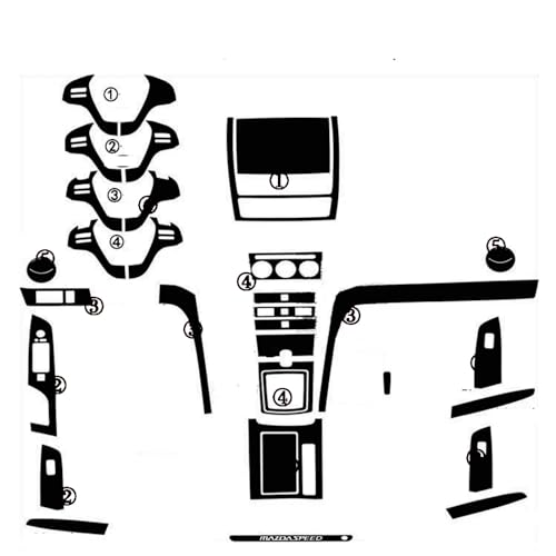 Autocollants intérieur panneau de commande central carbone 3D pour Mazda 6 2008-2015