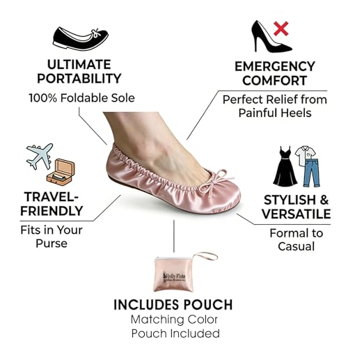 Image of Women's Foldable Ballet Flats - Portable Flat Shoes for Travel and Wedding that Fit in Your Purse