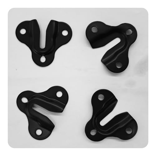 Image of 30Pcs Matte Black Keyhole Hangers, Single Keyhole Wall Mount Hanging Plates for Mirrors, Picture Frames, Coat Racks, Wooden Boards