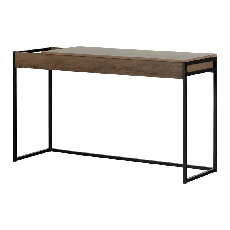 South Shore Mezzy Computer Medium Desk, Brown Walnut