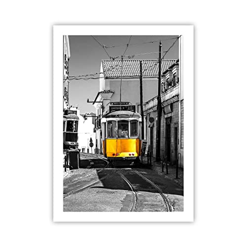 ARTTOR Affiche - Affiche sans cadre - Poster - Tram Portugal Lisbonne - 50x70 cm - Decoration murale - Tableaux pour la mur - Motif moderne - Arts Murals Modernes - Affiches Murales - P2XPA50x70-4977 Cover