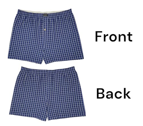 Andrew Scott Men's Cotton Blend Plaid Boxer Underwear Shorts |Big Man| Sizes S to 6XL - Multi Packs3