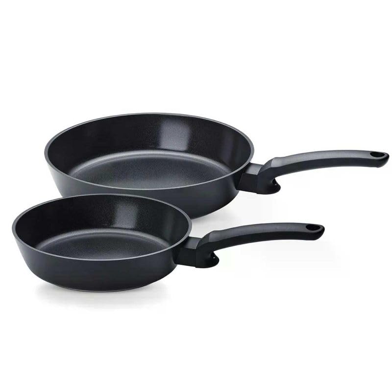 Fissler, Ceratal Evo Comfort Pfannenset 2-teilig (Ø 24 + 28 cm, Orbitschwarz), Keramikbeschichtung, hoher Rand, Cookstar Boden, Induktion, Made in Germany