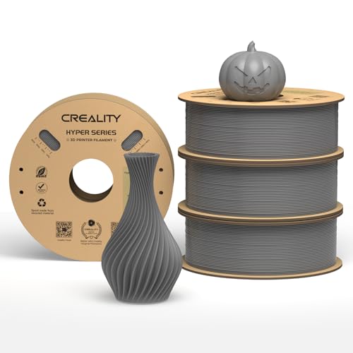 Image of Creality 3D Printer Filament PLA 1.75mm, Creality Official Hyper PLA Filament,4Pcs 2.2 lb /1 kg, 600 mm /s Designed for High-Speed 3D Printing (Gray*4)