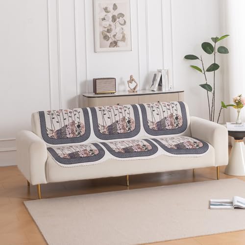 Image of HOKIPO HeavenHue Sofa Cover 6 Seater Panel Set 3+2+1, Mystic Wings