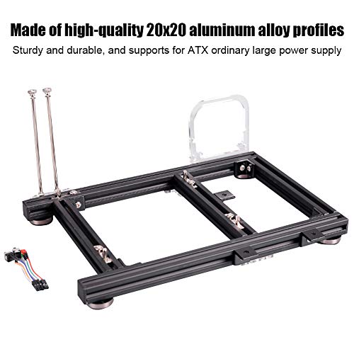 Gabinete para PC de prueba ITX, chasis abierto de aluminio y acrílico para placas base ITX, soporte DIY para bancos de pruebas - Negro miniatura 5