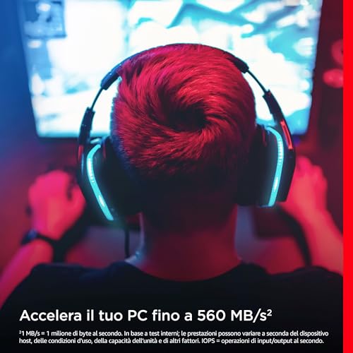 Ultra 3D 4TB SSD Interno, SATA 2.5", ultra veloce fino a 560 MB/s, SATA III 6GB/s, 3D NAND Technologia, Tecnologia nCache 2.0, Resistente agli urti - Hdd - Immagine 1