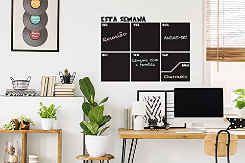 Adesivo de Parede Lousa de Giz Calendário Esta Semana