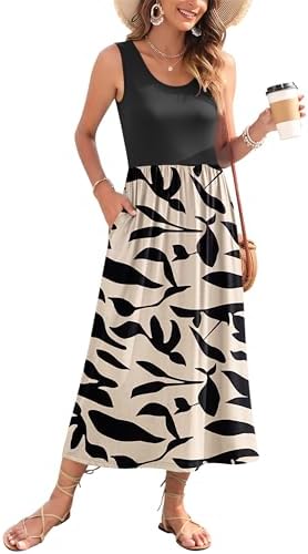 WNEEDU Women's Summer Maxi Dress 2026 Casual Sleeveless Hawaiian ...