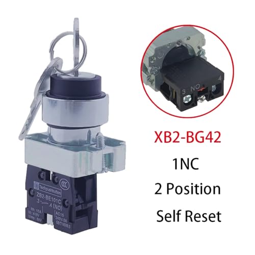 Bouton de sélection à clé XB2-BG45 interrupteur à réinitialisation 3 positions - 2
