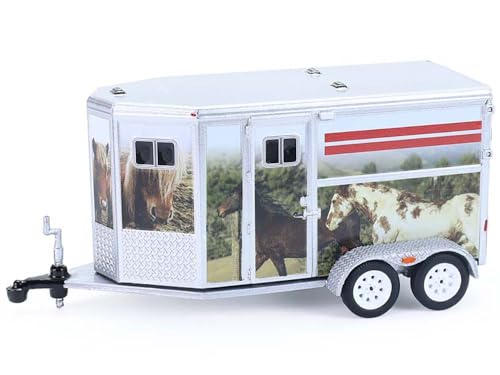Trailer de Caballos Plateado Diecast 1:64 Modelo 48110F miniatura 1