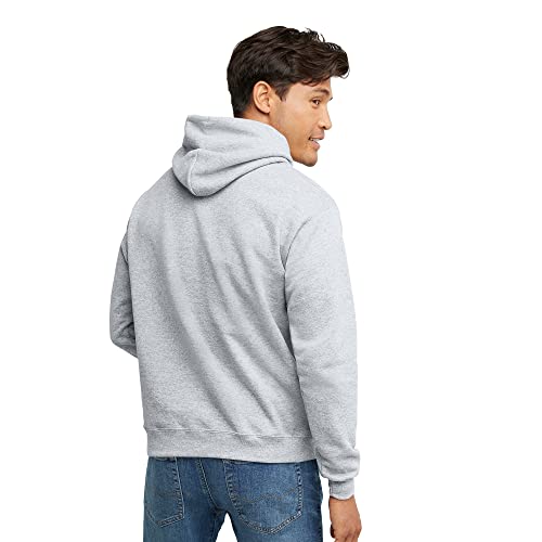 Image of Hanes Men's, EcoSmart, Cotton-Blend Hooded Sweatshirt, Plush Fleece Pullover Hoodie