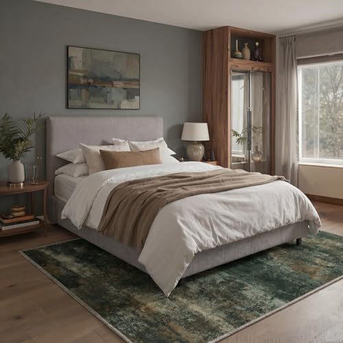 Image of BEIMO Area Rugs 8x10 for Living Room Bedroom, Modern Abstract Machine Washable Rug, Large Soft Low Pile Floor Carpet with Non Slip Backing for Dining Room, Smoky Sage Green
