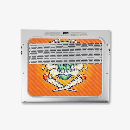 Image of MightySkins Carbon Fiber Skin Compatible with Alienware X14 R2 (2023) Full Wrap Kit - Smoke Skull | Protective, Durable Textured Carbon Fiber Finish | Easy to Apply & Change Styles | Made in The USA