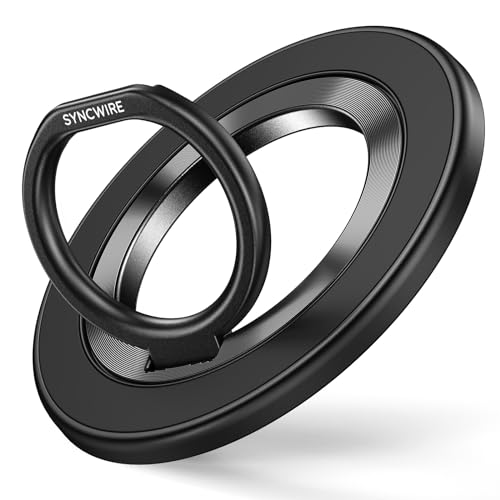 SYNCWIRE Magnetic Phone Ring Holder for MagSafe, Magnetic Phone Ring Stand Finger Grip Kickstand with Two-Sided Magnetic Compatible iPhone 15 Pro Max 14 13 12,Android,Samsung, MagSafe Accessories
