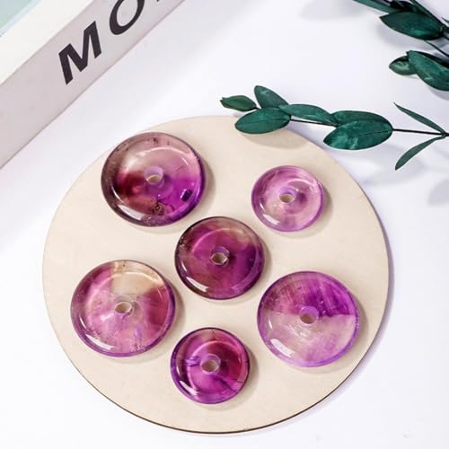 Breloques donut améthyste violette naturelle, perles de qualité supérieure - 7
