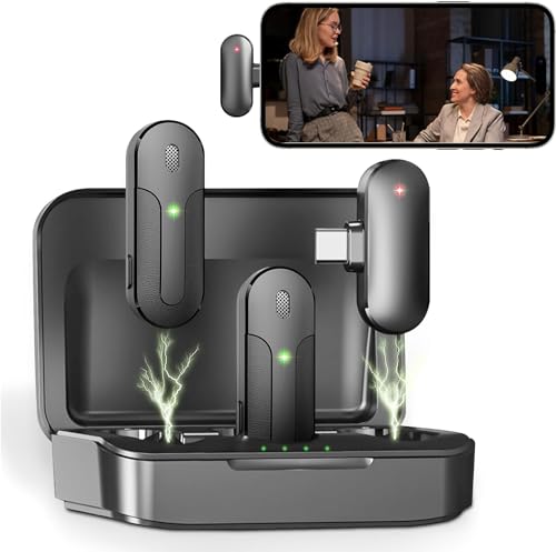 TECHNOVIEW Wireless Lavalier Microphone for Android,iPhone,iPad, Clip on Lapel Microphone Wireless Mic for Video Recording Vlogging, Youtubers, Interview, 3 Mode Denoise(Dual) TECHNOVIEW Wireless Lavalier Microphone for Android,iPhone,iPad, Clip on Lapel Microphone Wireless Mic for Video Recording Vlogging, Youtubers, Interview, 3 Mode Denoise(Dual)