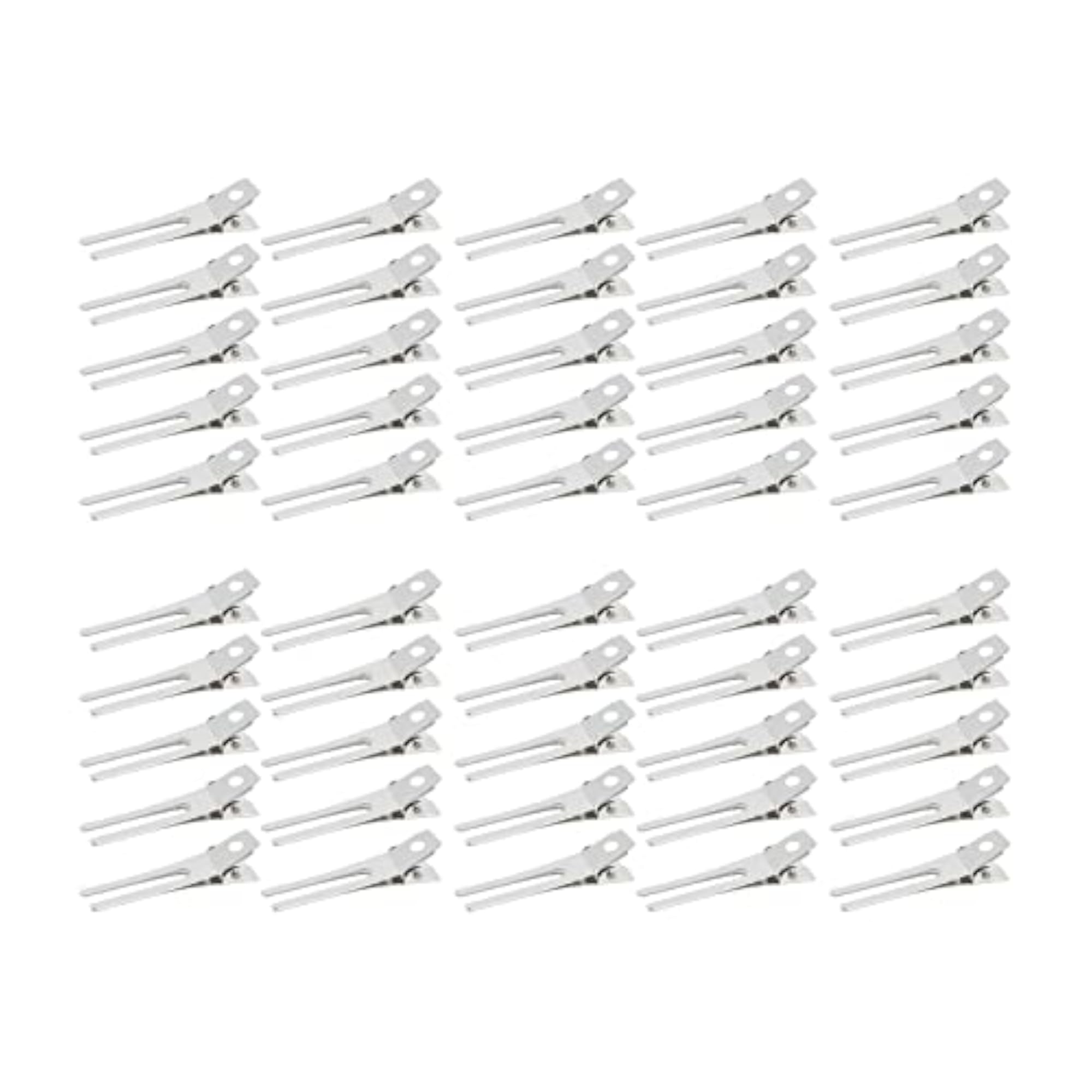 3x50x Hair Clips Clamps, Iron Double Prong Pins for Styling