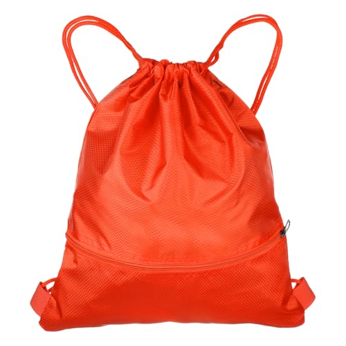 QUARKZMAN Sporttasche 42x49cm Oxford-Rucksack, Einfacher, Wasserdichter Turnbeutel, Ultraleichter Rucksack Leicht zu Tragen und Aufzubewahren, Orange