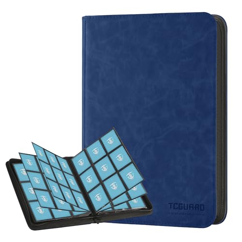 Image of Trading Card Binder, 9 Side Loading Pocket Card Album Hold Up to 540 Cards, Zipper Binder for Cards Collection, TCG Card Holder for Game Card, Sports Card, Yugioh, MTG etc. (Navy Blue 9)