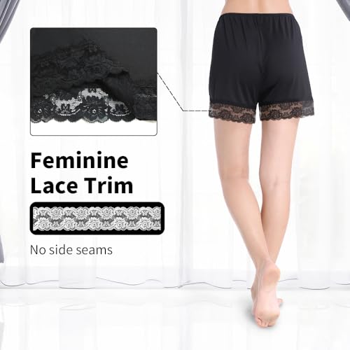 Image of MANCYFIT Pettipants for Women Half Slip Culotte Shorts Split Skirt Lace Snip 4 inch Inseam