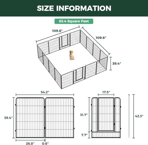 Image of FXW Instant Dog Playpen, RV Camping, Outdoor & Yard, 40 inch H, 16 Panels