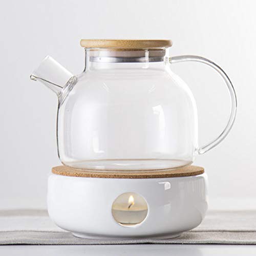 MELAG Teekanne Glas Teekanne aus Glas Glasteekanne mit Filterspule,Teekanne mit Sieb für losen Tee,Teekessel sicher auf Herdplatte,Bambusdeckel mit Edelstahlboden und Filterspule (1 l,1,8 l) Cover