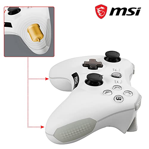MSI Force GC20 V2 White Kabelgebundener PC Gamepad Controller - austauschbare D-Pad Abdeckungen, Zwei Vibrationsmotoren, USB 2.0 - weiß… – Ansicht 6