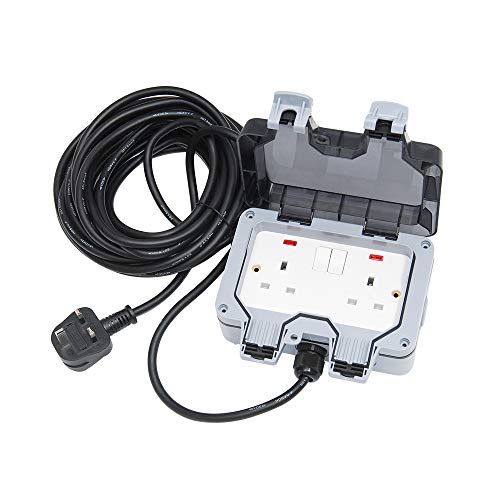 Outdoor Extension Lead 10M Waterproof IP66 Garden 2 Way Socket Long Extension Cord Weatherproof Double Switched Outside Use Outdoor Extension Lead 10M Waterproof IP66 Garden 2 Way Socket Long Extension Cord Weatherproof Double Switched Outside Use