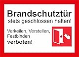 Brandschutztür Aufkleber -Geschlossen halten -Sicherheitsschild Keller Warnhinweis -16 x22 cm Schild Selbstklebende Karte Sticker - TK65
