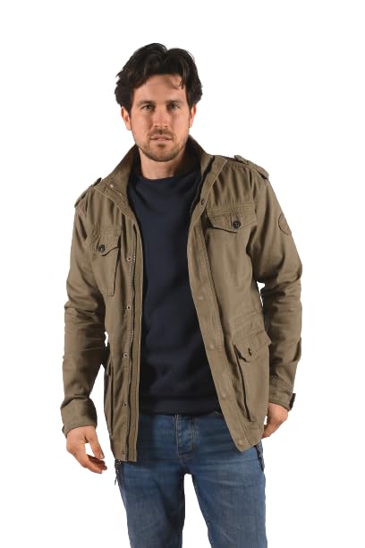 Blouson Strike kaki robuste à manches longues et coupe XXL ample
