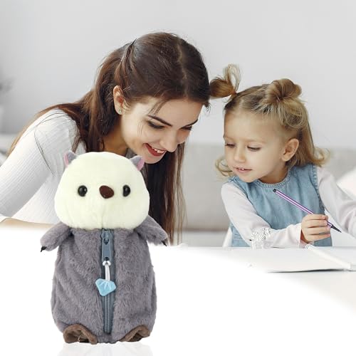 Image of Minache Women Animal Sea Otter Plush Stationery Pouch Pen Pencil Case Ladies Cosmetic Bag