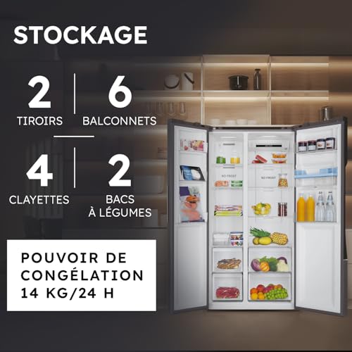 HAIER Réfrigérateur américain 521 HSR3918EWPG - vue 6