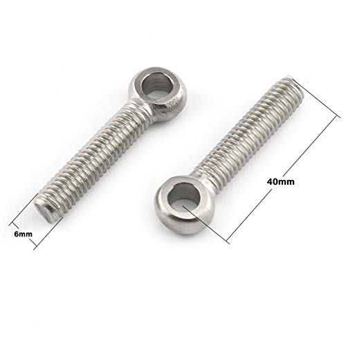 Image of E-outstanding Lifting Ring Eye Bolt 6PCS M8x40mm 304 Stainless Steel Eye Bolt Screw Axle Pin Split Pin Shaft Pin Dowel Bolt Ring Screw Loop Hole Bolt