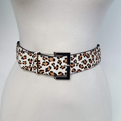 Hot Trendy Cow Hair Leather Wide Belt in Animal Print With Slight Stretch Function2