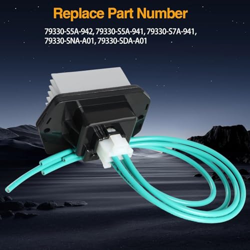 Image of HVAC Blower Motor Resistor AC Blower Control Module with Wire Harness Compatible with Honda Accord Civic CRV Odyssey Element Pilot Acura Replace#: 79330-S5A-942 79330-SNA-A01 79330-SDA-A01