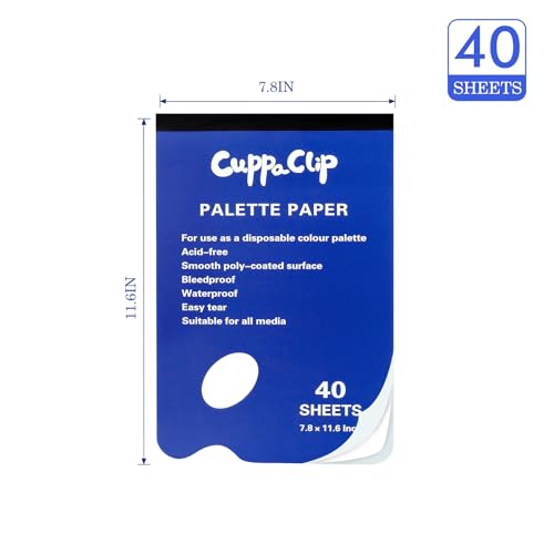 Image of Disposable Palette Paper Pad - 40 Sheets 9.4x13.3 inch Artist Mixing Paper for Adults Students (7.8 x 11.6in)